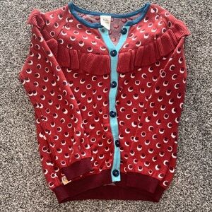 Wildflowers Red Moon Pattern Kids Cardigan